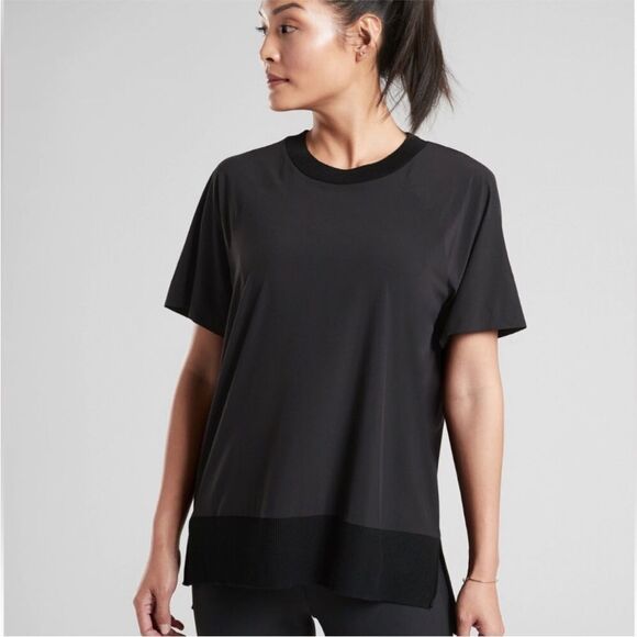ATHLETA | Zephyr Raglan Short Sleeve High Low Shell Style Top Women’s Size M - Picture 12 of 12